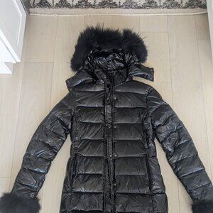 Moncler fur trim coat